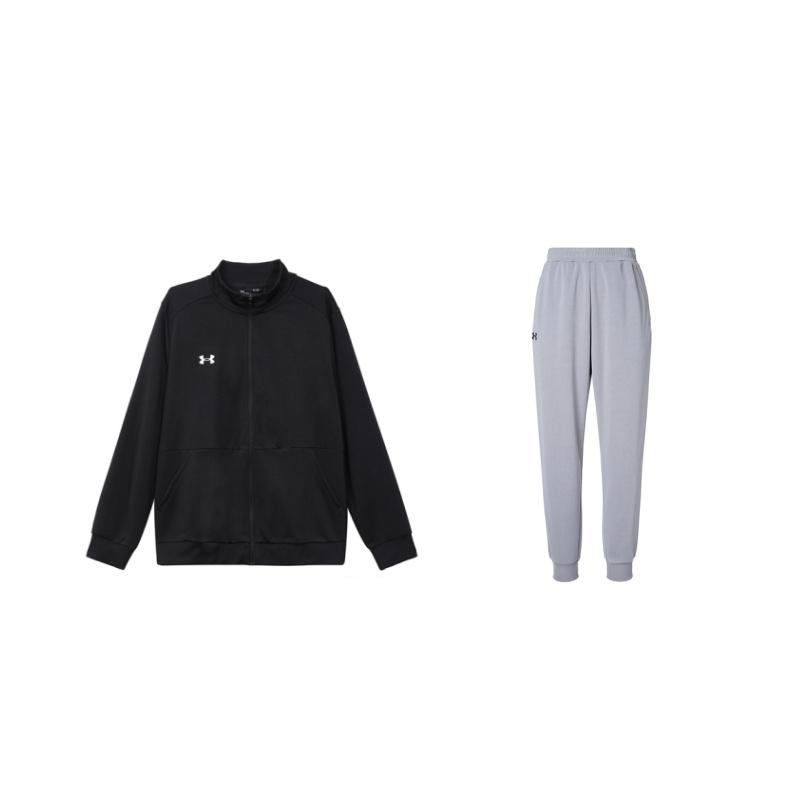 

Under Armour Loose Fit Waterproof Warm Long Sleeve Top Comfortable Mid Waist Pants Casual Sports Suit Unisex suit 23600304-001+23600704-014 S
