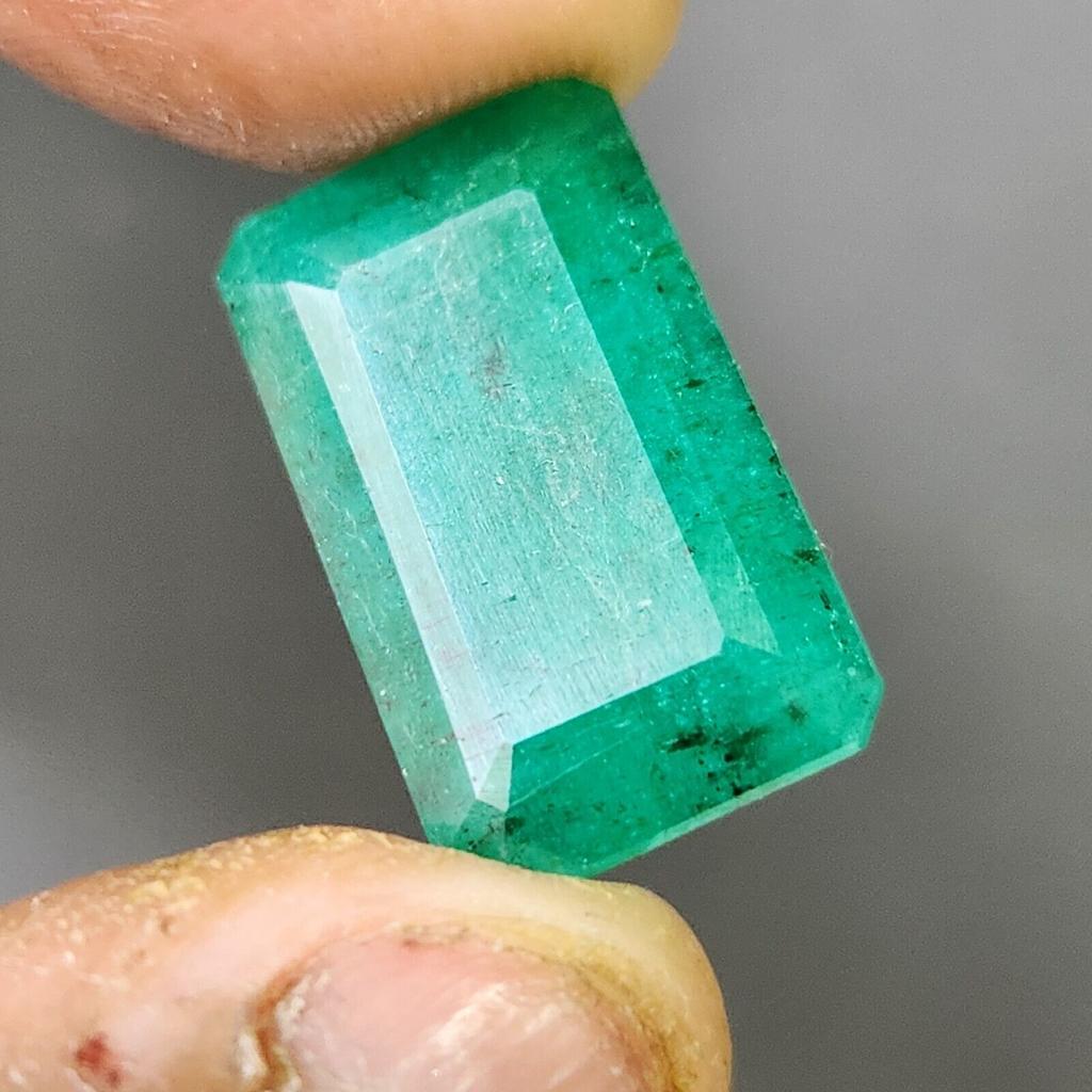 Certified Natural Colombian Green Emerald 18 Ct Emerald Cut Loose Gemstone