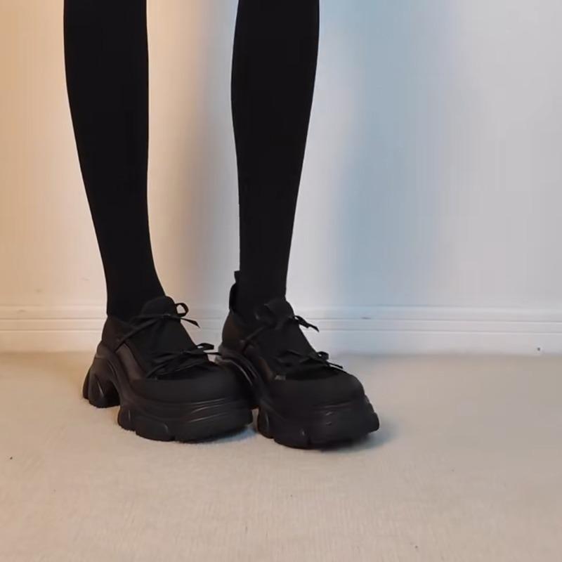 Women Wear Casual Sports Single Shoes with Thick Soles, Round Toes and Thick Heels