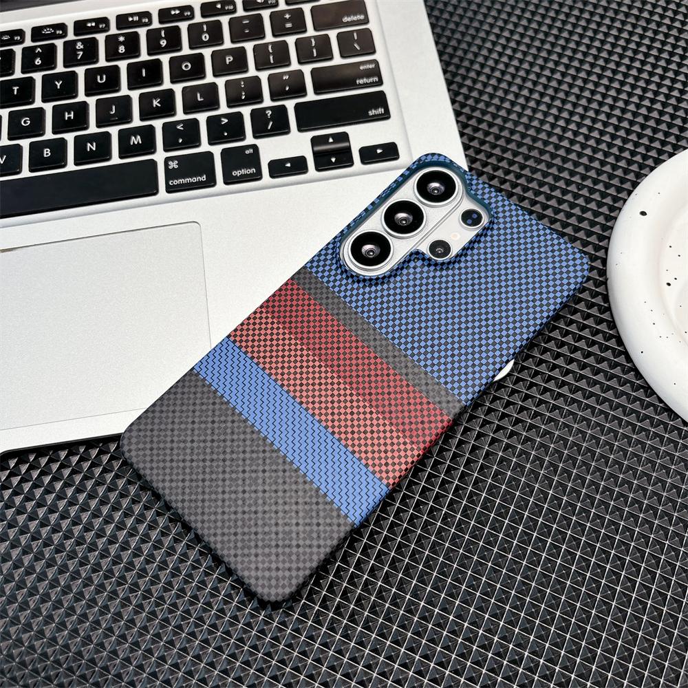Ultra-thin Kevlar-patterned For Magsafe Charging Phone Case For Samsung S26 Ultra S25 S24 S23 FE Plus Half-pack Drop-Proof Cover