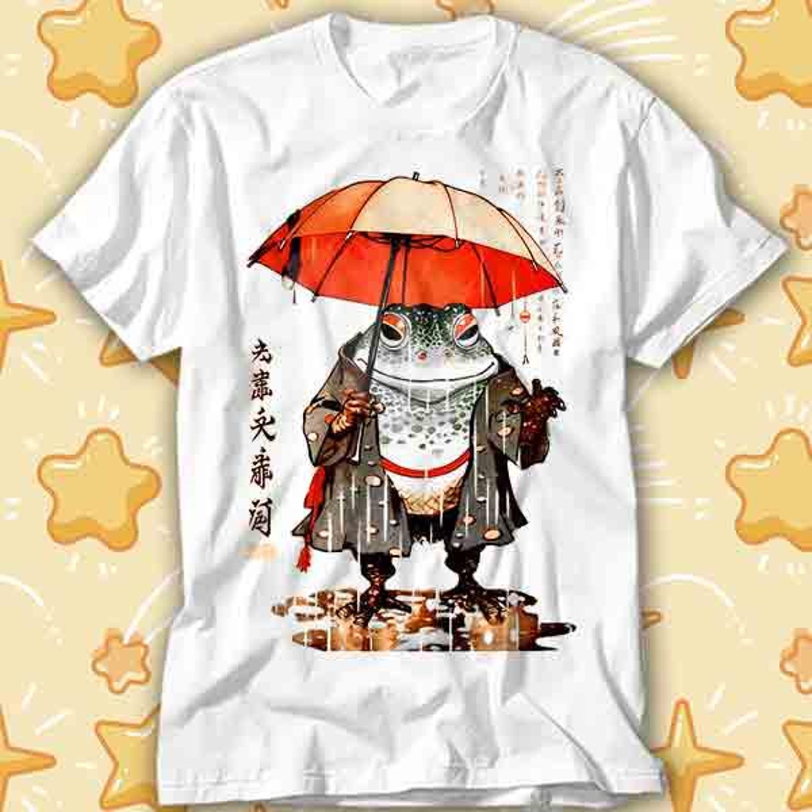 Matsumoto Hoji Rain Frog Toad Japanese Rainy Day T-Shirt 547 S