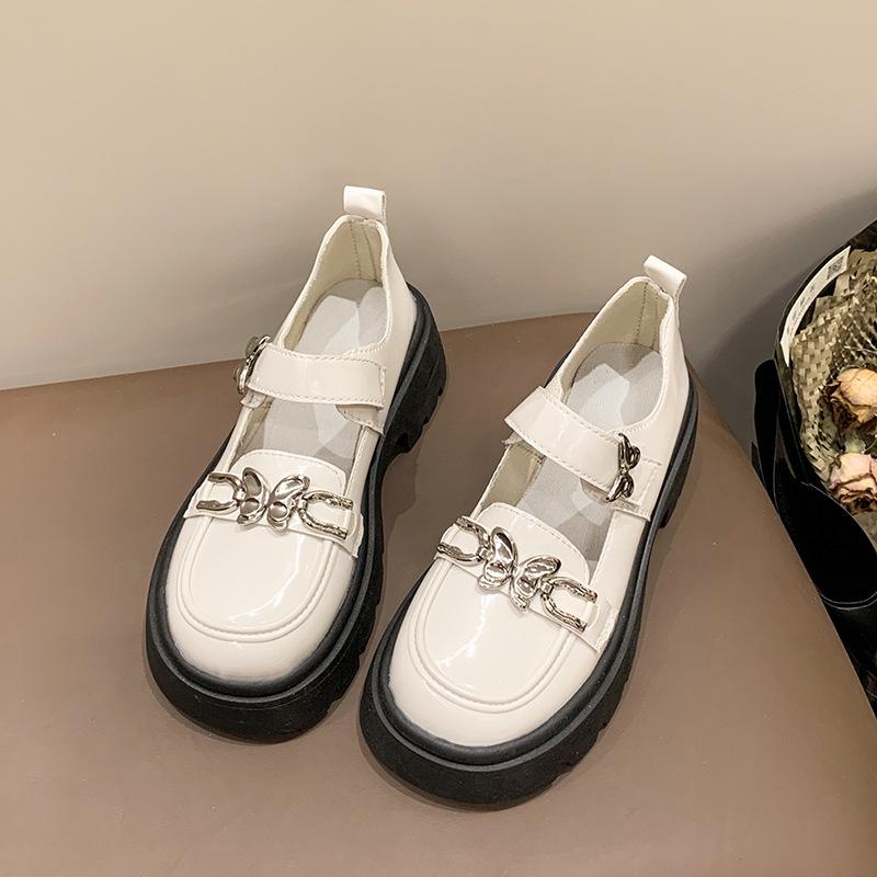 Fashion Bow-Knot Soft Shoes Woman Flats Oxfords Clogs Platform Butterfly Dress Leather Summer New Creepers Mary Janes Butterfly-knot