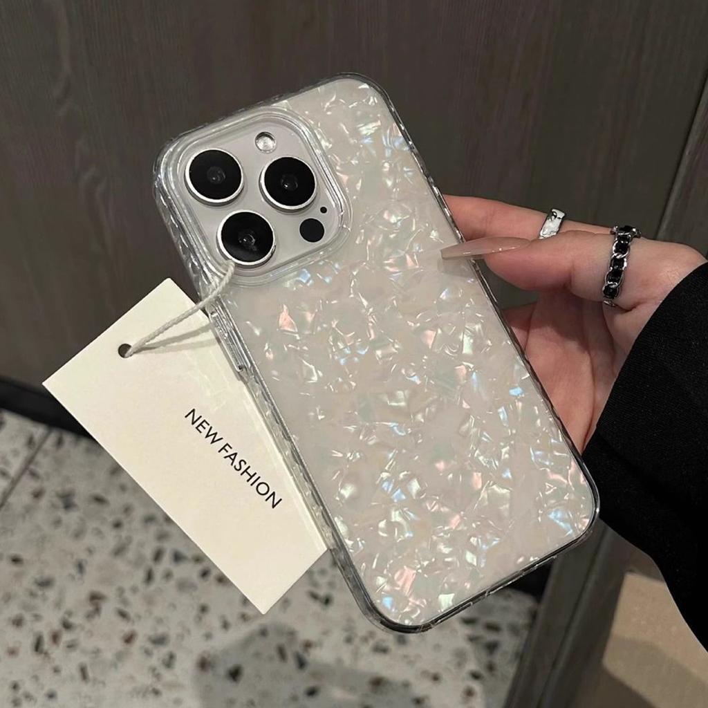 Muschelmuster IMD Handyhülle für Apple 17PROMAX Minimalistischer Stil Einfarbig Niedlich Temperament Kreative Hülle