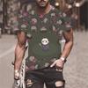 Men's T-shirt Creative Personality Skull 3D Digital Printing Short Sleeve Round Neck T-shirt