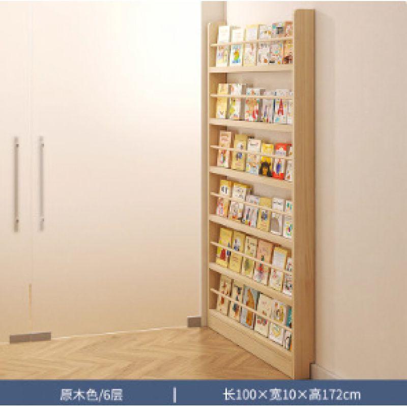 Behind the Door Bookshelf, Solid Wood Wall-mounted Storage Rack, Narrow Bookcase for Children's Rooms, Multi-layer Cabinet