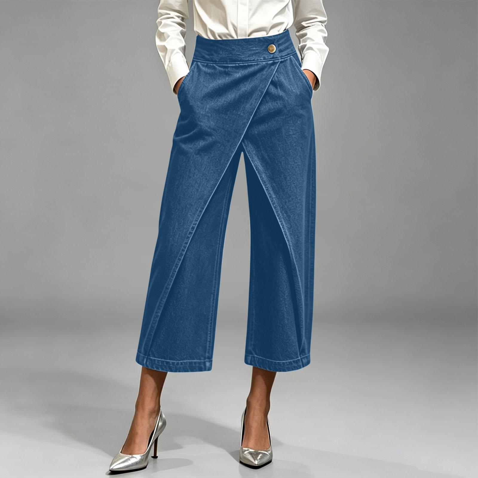 

Ladies Color Casual Fashion Casual Straight Leg Casual Pants XL