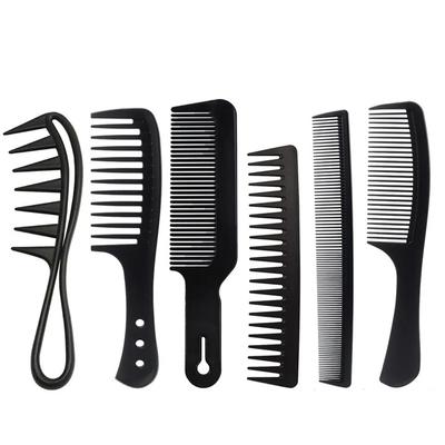Black Professional Hair Brush Hard Carbon Cutting Comb Heat Resistant Salon Hair Brushes Barber Pin Tail Antistatic Combs Men