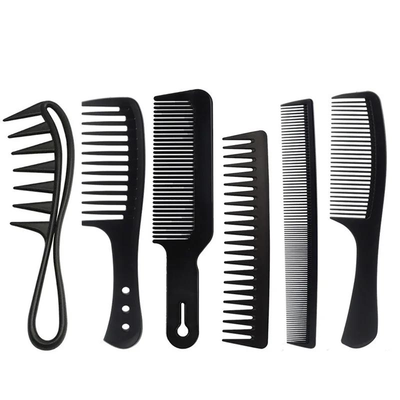 Black Professional Hair Brush Hard Carbon Cutting Comb Heat Resistant Salon Hair Brushes Barber Pin Tail Antistatic Combs Men