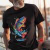 Colorful Bass Fish Graphic T-Shirt, Unisex Fishing Tee