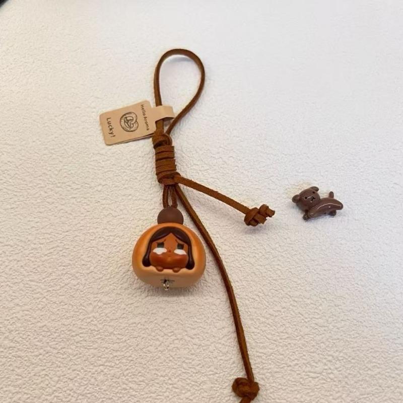 

Bread Series Cute Leather Rope Handwoven Bag Hanging Fun Personalized Keychain Pendant Pendant