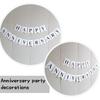 White Happy Anniversary Banner, Perfect for Anniversaries, Birthdays, and Baby Showers