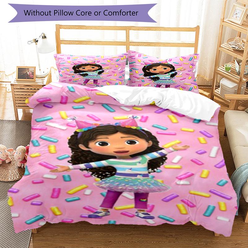 Set Biancheria da Letto 3 Pezzi Casa di Gabby Copripiumino Chiusura Include 1 Copripiumino e 2 Federe, Morbido e Confortevole per Tutte le Stagioni.