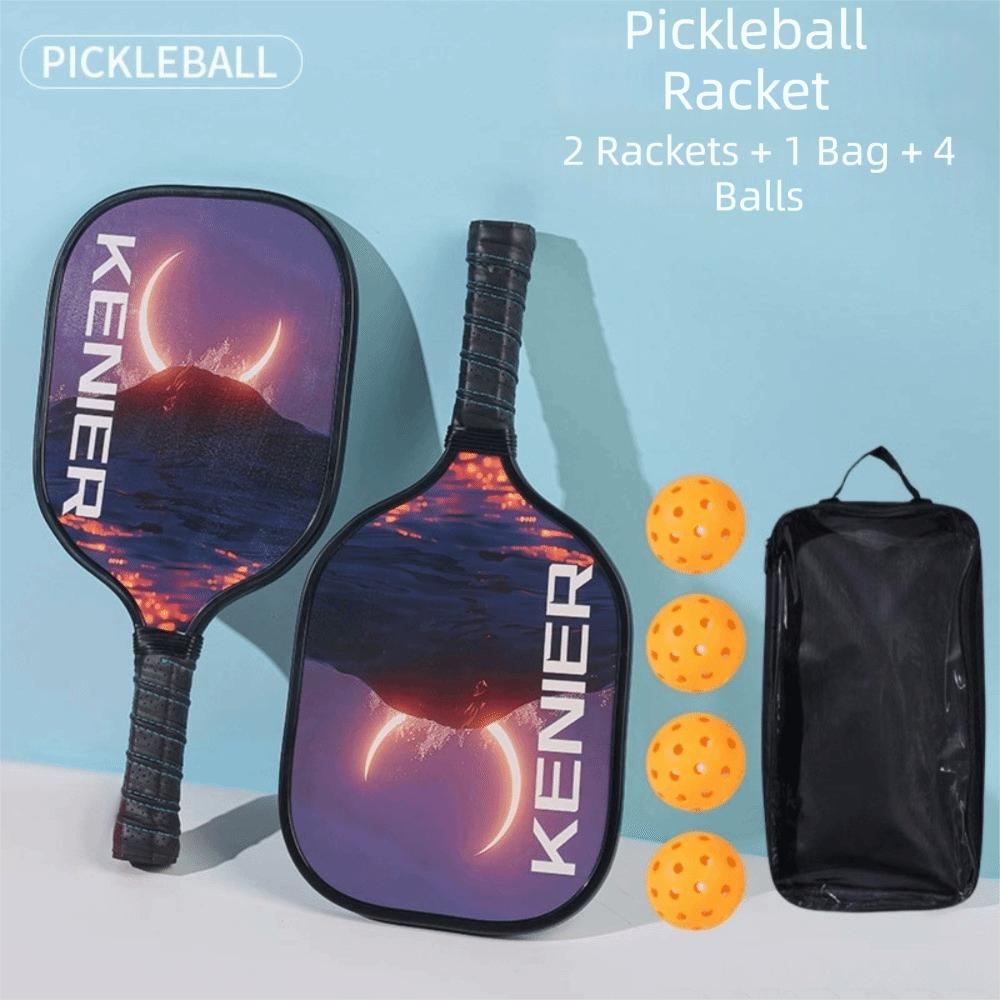 Shockproof Pickleball Paddles Set Non-slip Handle with 2 Rackets & 4 Pickleballs Balls Racquet Kit High Resilience