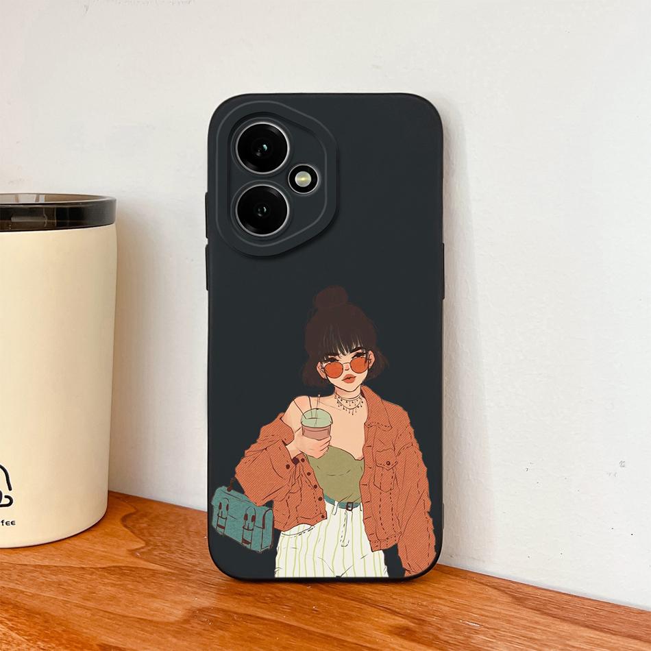 Case For Honor 400 Pro Global Cartoon Dinosaur Back Cover Liquid Silicone Full Protection Durable Shockproof Phone Protectors