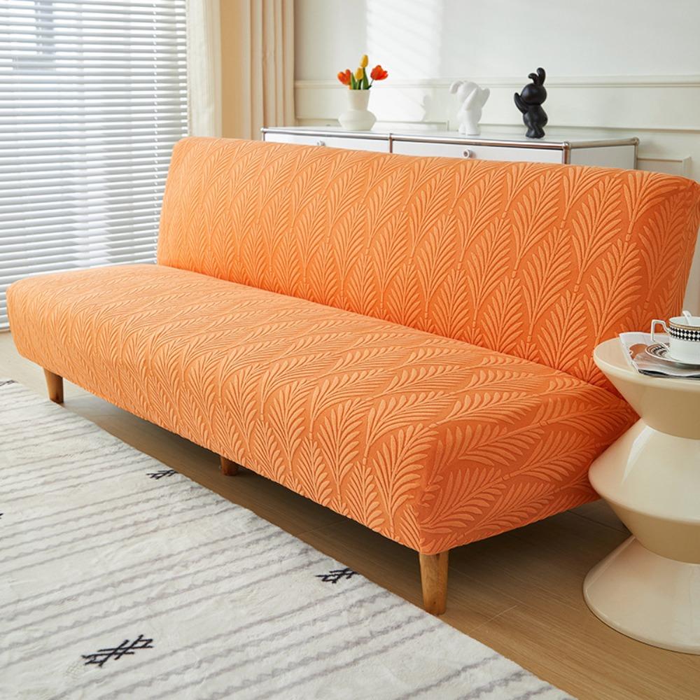 

Stretchable 3D Jacquard Sofa Cover Full Protection Anti-Dust Slip-Resistant Armless Sofa Bed Slipcover S:for 120-155cm