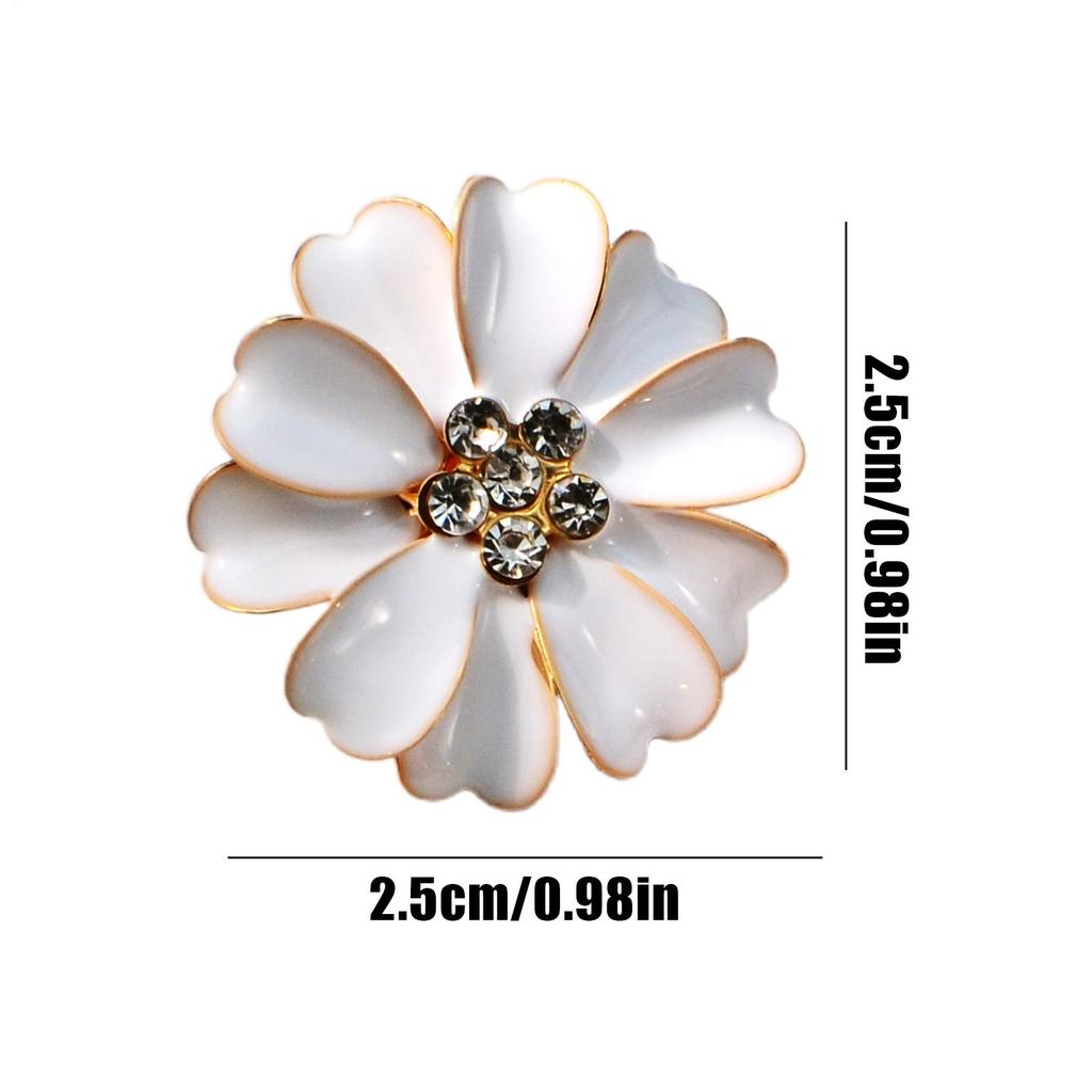 Button Covers Decoration Rhinestone Clip Flower Shaped Button Covers For Jeans For Sewing Jeans Dress Fabric Blouse Clothing
