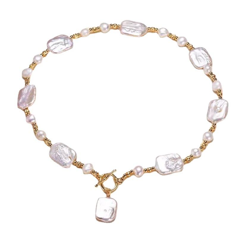 Water Baroque Fashion Pearl Necklace - Irregularly Shaped Pearls Design Choker Necklace
