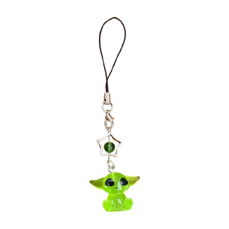 Miniature Alien Figure Keychain Glowing Resin Novelty Ornament for Bags And Keys Stylish Phone Accessory