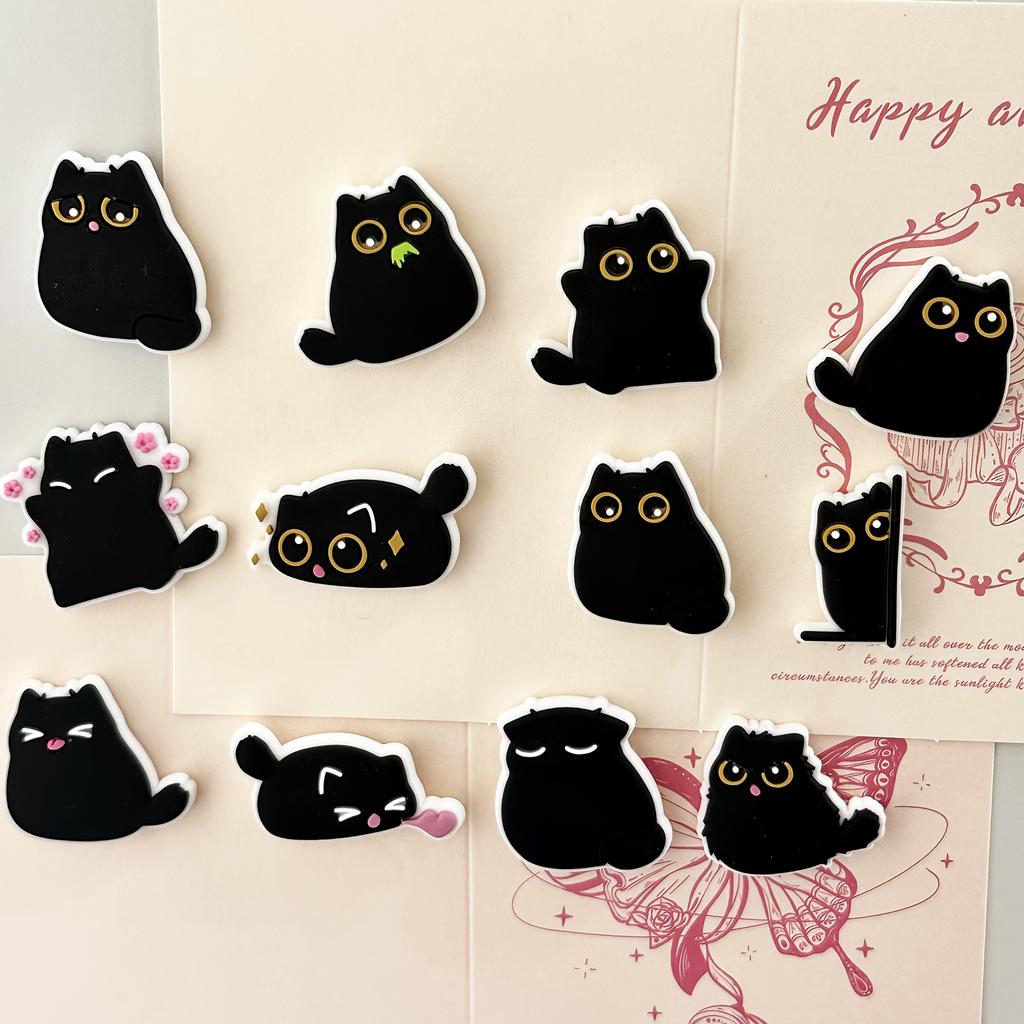6Pcs Funny Cat Animals Fridge Magnets, Fun Cute Weird Magnetic Cat Magnets For Gaming Kitchen Home Decor Bumper School