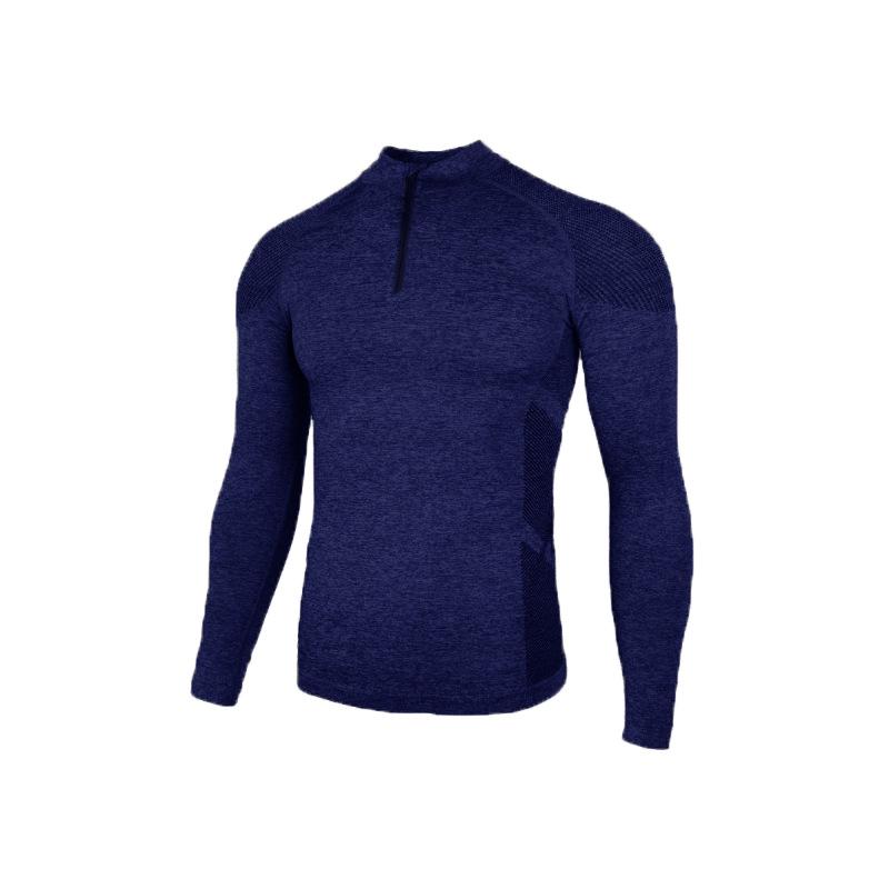 American Seamless Jacquard Muscle-Enhancing Long Sleeve Quick-Dry Slim Fit Round Neck Fitness Top