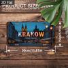 D-Flach Vintage Krakau Metallschild x cm Vintage Wanddekoration einer Nachtstadtlandschaft Geeignet für Bars KTVs Caf