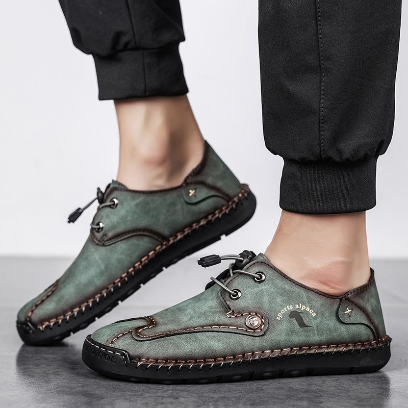 Летняя удобная обувь Мужская замшевая кожаная обувь Модные мужские кроссовки Повседневная — фото 6