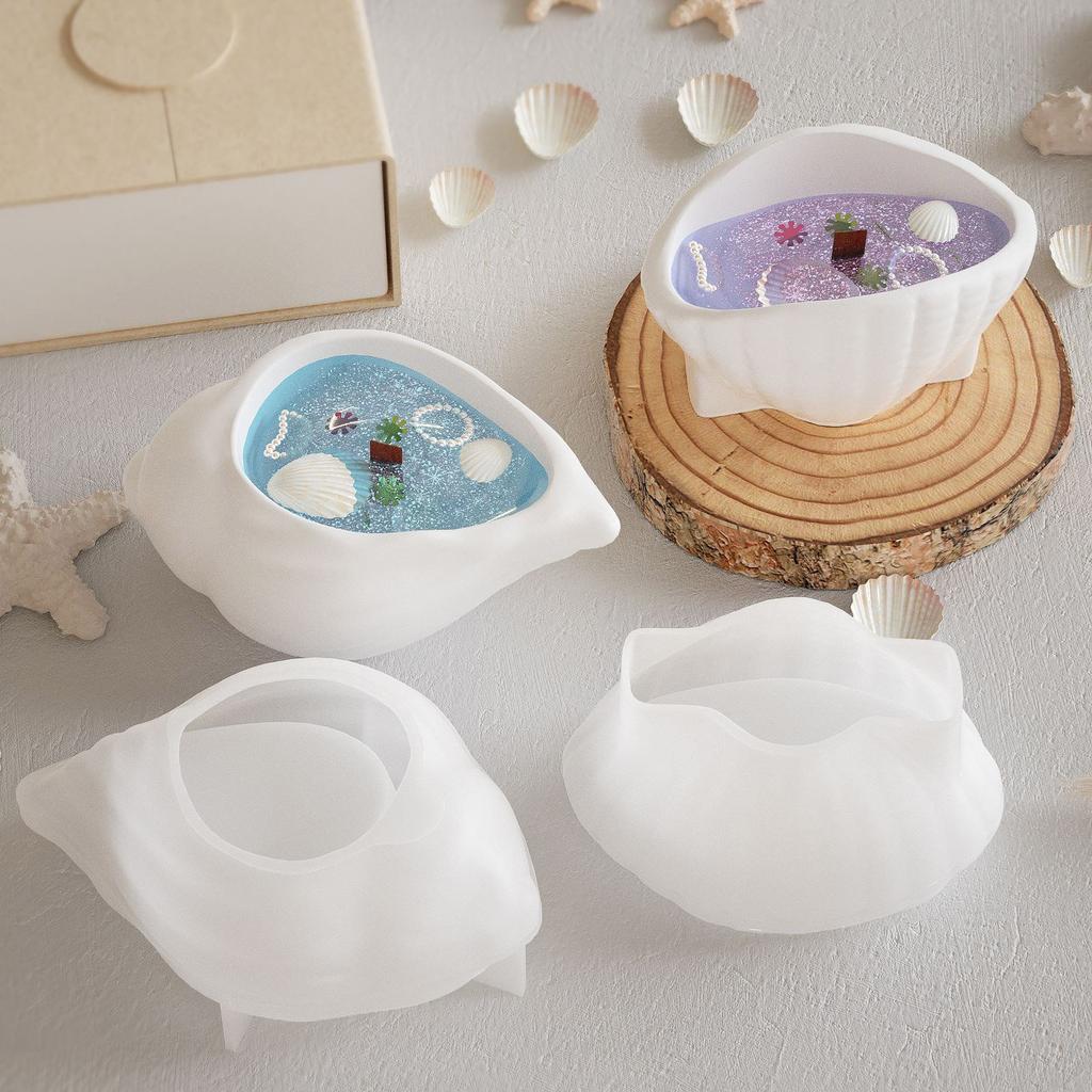 Conch Mould Silicone Tray for Epoxy Resin Castes Sea Snail Jewelry Plate Candle Holder Art Craft Home Decoration