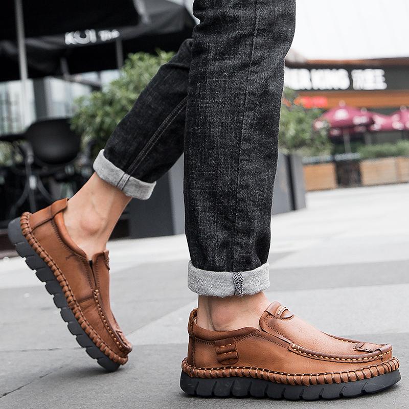 Fashion 2025 Genuine Leather Shoes for Men Original Handmade Leather Business Men's Sneakers Man Trend Daily Work Social Walking Shoes