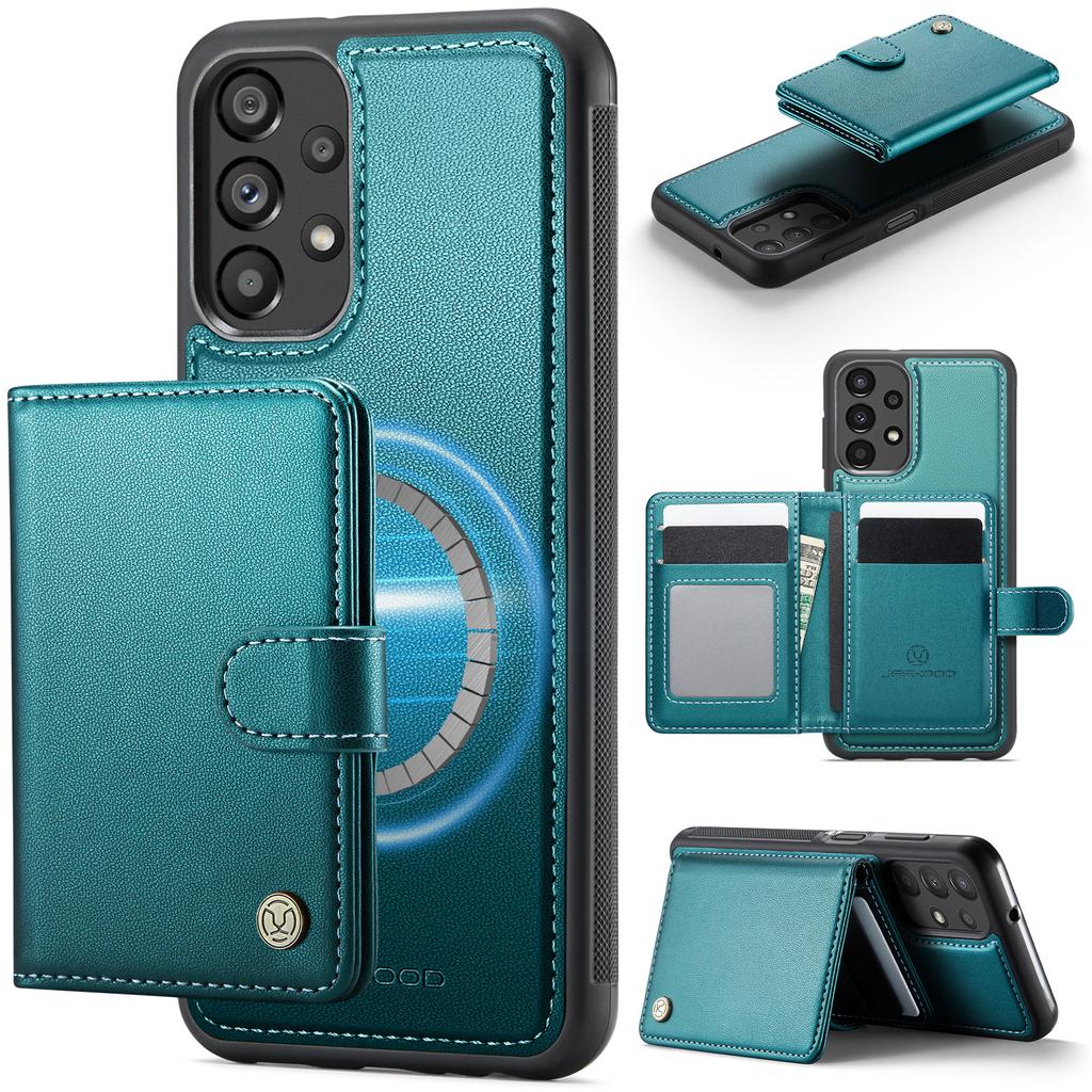 For Samsung Galaxy A13 4G/Galaxy A04s 5G/Galaxy A13 5G Case JEEHOOD J09 RFID Blocking Card Holder Leather Back Phone Cover Magnetic Case
