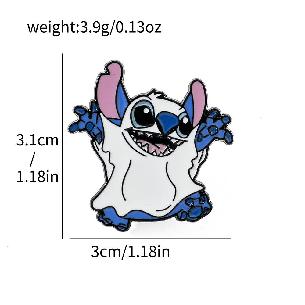 European and American film and television characters metal badges Halloween pumpkin shape Stitch alloy brooch pin