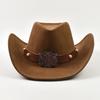Vintage Suede Western Cowboy Hats for Men Women Big-edge Gentleman Cowgirl Jazz Hat Holidays Party Cosplay Hat