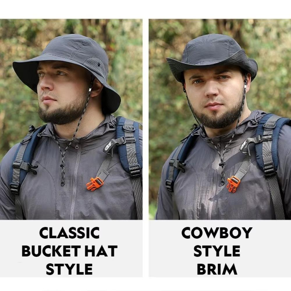 New Lightweight Bucket Hat Breathable Wide Brim Sun Hat Adjustable Uv Protection Fisherman Cap Summer