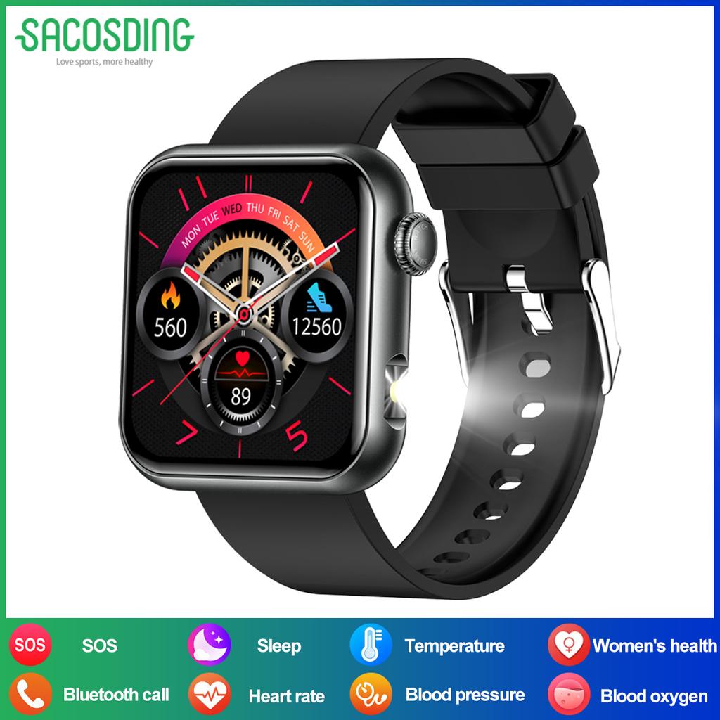 SACOSDING Bluetooth Call Smart Watch 1.72" HD Screen AI Voice Micro Gheck IP68 Waterproof BP Oxygen Heart Rate Smartwatch