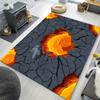 2D Volcano Lava Crack Area Rug Burning Magma Cracked Ground Print Soft Floor Mat Cool Art Carpet for Living Room Bedroom