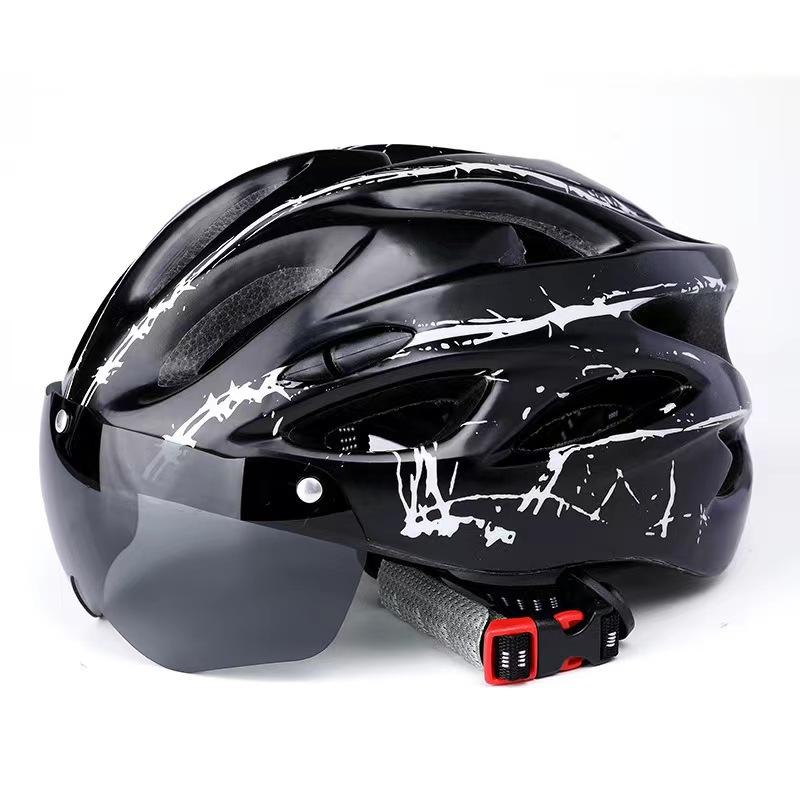 Cyklistická helma s brýlemi, helma pro horská kola pro dospělé, cyklistická helma, ochranná přilba