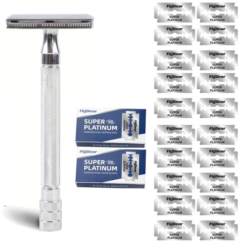 Double Edge Safety Razor for Men, with 10 Safety Razor Blades, Single Blade Razor, Reusable Travel Essentials Men Razor