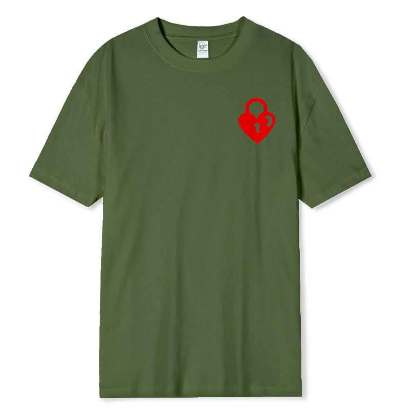 Lustige Herzschloss und Schlüssel passende Partnerhemden Hochzeits paar Valentinstagsgeschenk Valentinstag Liebe Unisex Erwachsene Baumwoll Tops
