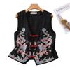 2026 Spring/Summer Retro Ethnic V-neck Embroidered Cotton Linen Sleeveless Vest for Women