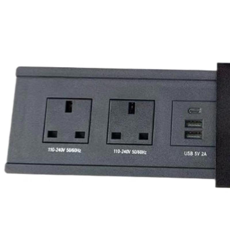 Desktop Power Outlet With Double Socket And 2 USB Port Fast Charging For Office Home Workspaces