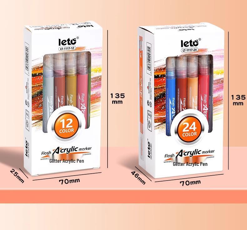 Glitter Acrylic Marker Pen for DIY Graffiti with Fluorescent Watercolor Effects