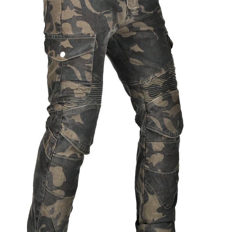 Mens Camouflage Motorcycle Riding Pants With Crash Protection Off-Road Street Use