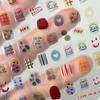 Summer Jelly Short Nail Stickers Cute Funny Scrapbooking Decals 3D Transparent Embossed Self Adhesive for DIY Nail Art