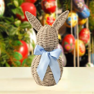 Ornement Lapin de Pâques Tissé Joli Artisanat Cadeau Décoration de Table pour