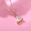 Triangular Cubic Zirconia Pendant Necklace for Women Simple Stylish Accessories Fancy O Chain Necklace Statement Jewelry
