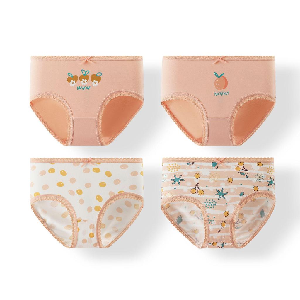 Baby Girls' Cute Cartoon Print Cotton Underpants - Breathable Bow Design for Infants and Toddlers