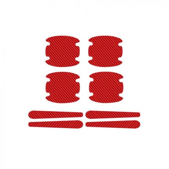 8Pcs Red Car Door Handle Bowl Anti Scratch Sticker Protector Cover Waterproof