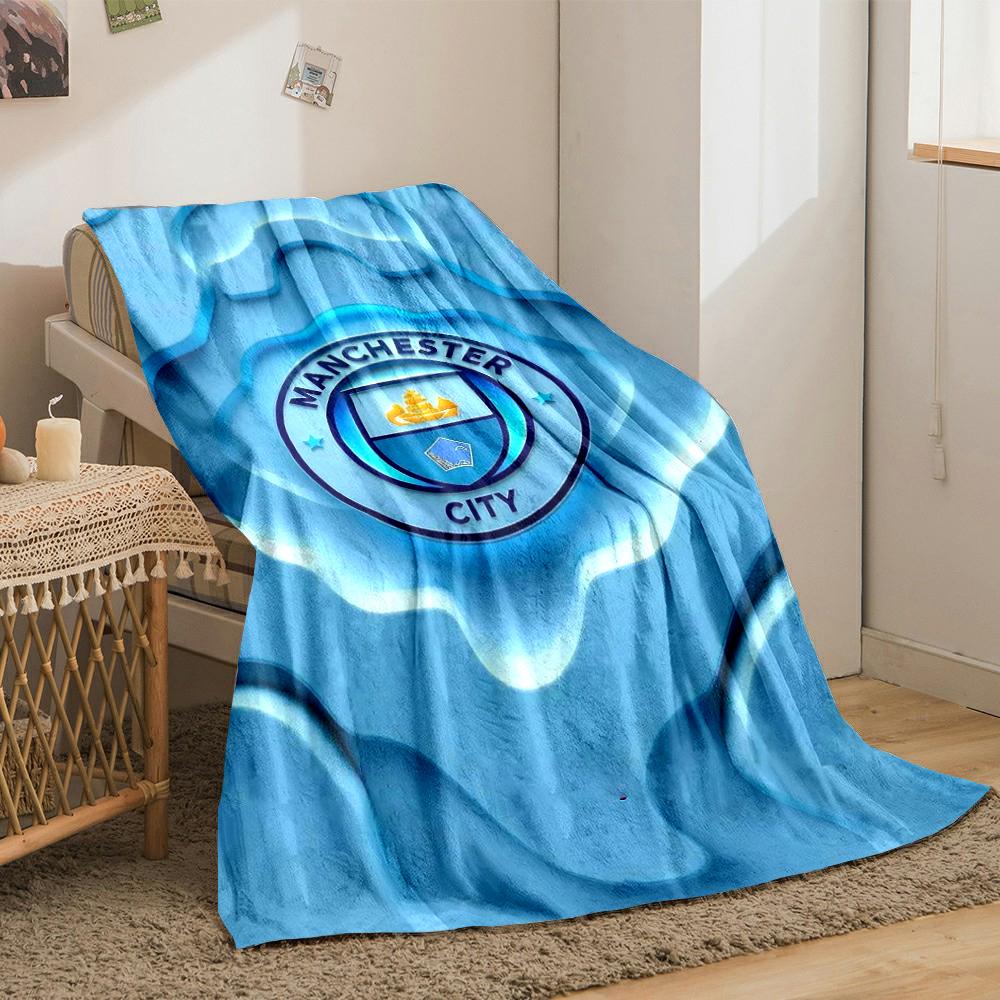 Manchester City Designed Flannel blanket for bedroom, living room, sofa, and nap
