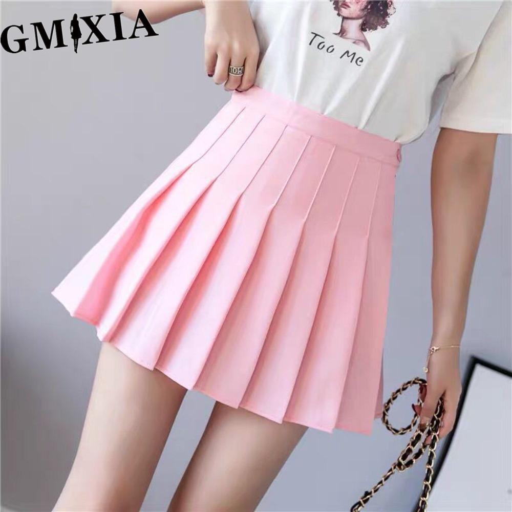 GMXIA Saia Feminina Moda Casual Cor Sólida Estampada Verão Primavera