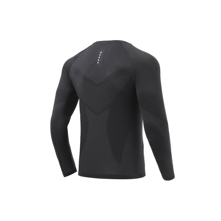Li Ning Running Series Casual Reflective Slim Fit Pullover Sports Fitness Top Men tops Black ATLR067-1