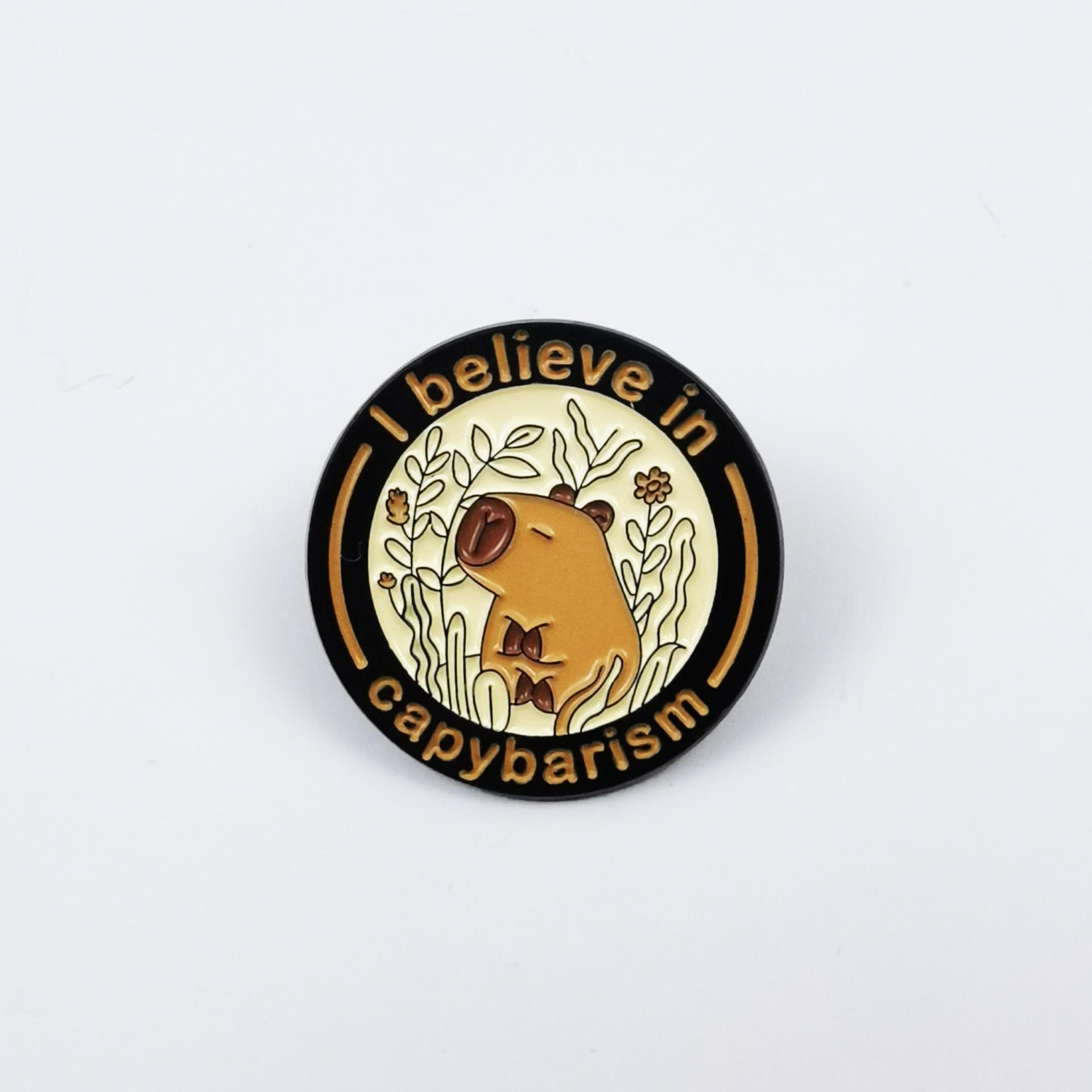 Capybara Cartoon Alloy Brooch: Cute Animal Badge for Backpack Decoration